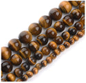 Natural Grade A Yellow Tiger Eye Gemstone Round Beads, 15 Inch/1 Strand, Size Selections: 4mm/6mm/8mm/10mm