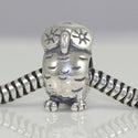 1pc Cute Real Solid Sterling Silver Owl Charm Bead, Compatible with Pandora All Other Charm Bracelets, EC27