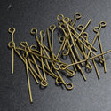 200pcs Eye Pins Eyepins, Antique Bronze Plated Brass, 0.8mm/20 Gauge, Length Selections: 22mm/26mm/30mm/38mm/50mm