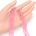 Natural Pink Rose Quartz Gemstone Cylinder Tube Beads, 13x4mm, Hole ID 1mm, 14.5 Inch/1 Strand, GH-H1