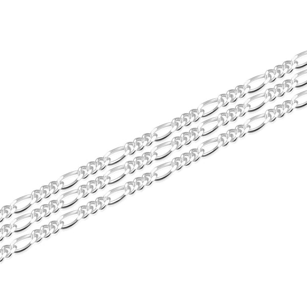 5 Feet 925 Sterling Silver Unfinished Figaro Chain Links, 2.4mm, SSK-B5