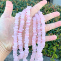 Natural Grade A Rose Quartz Pink Crystal Gemstone Smooth Tumbled Pebble Beads, Irregular, 8mm-10mm, Hole ID 1mm, 1 Strand/15 Inch, GZ3-9