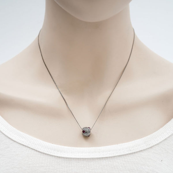 1pc Sterling Silver February Birthstone Bead Charm Amethyst Cubic Zirconia CZ, Compatible with Pandora All Other Charm Bracelet, EC186
