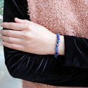1 Strand Stretch Natural Blue Lapis Lazuli Free Form Gemstone Bracelet, 5-8mm Small Beads, Length Selections: 7 inch/7.5 inch