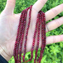 Natural Garnet Red Quartz Gemstone Faceted Rondelle Beads, 4x2mm/Small, Hole ID 0.9mm, 14 Inch/1 Strand, GH1R-3