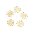 10pcs 18mm 10-Petal Flower Links, Tarnish Resistant, 18K Yellow Gold Plated Brushed Brass, BF-B7
