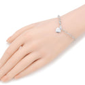 1pc 925 Sterling Silver 5.5mm Cable Chain Bracelet with "One in a Million" engraved Heart Charm Drop, Length Selections: 7 inch/7.5 inch/8 inch