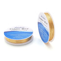 147 Feet Premium Tarnish Resistant Round Jewelry Copper Wire, 0.5mm/24 Gauge, 18K Gold Plated Copper, BF286-5