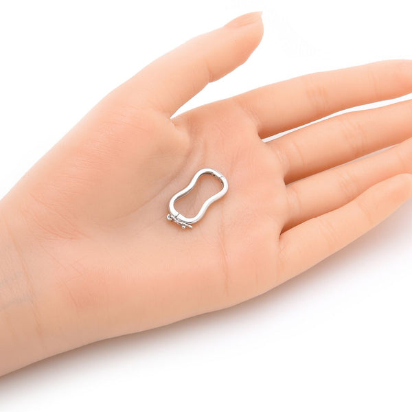 1pc Sterling Silver Twister Hinged Necklace Shortener Enhancer Clasp, Used for 11mm - 12mm Beads, SS381-2