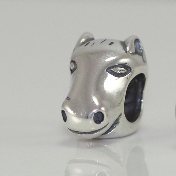 1pc Real Solid Sterling Silver I Love Horse Charm Bead, Compatible with Pandora All Other Charm Bracelets, EC168