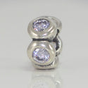 1pc Real 925 Sterling Silver Charm, June Birthstone Spacer Bead, Cubic Zirconia CZ Diamond Gemstone, Compatible with Pandora all Other Charm Bracelets, EC306