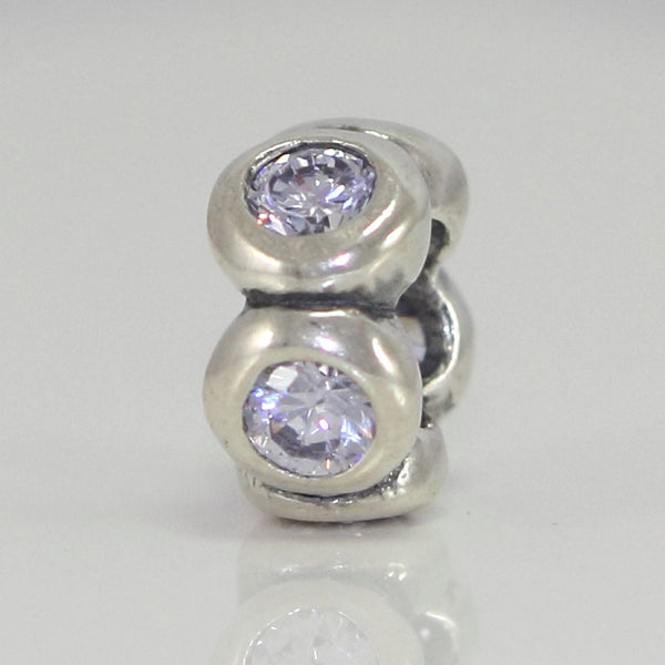 1pc Real 925 Sterling Silver Charm, June Birthstone Spacer Bead, Cubic Zirconia CZ Diamond Gemstone, Compatible with Pandora all Other Charm Bracelets, EC306