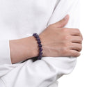 1 Strand Stretch Natural Grade A Purple Amethyst Beaded Gemstone Bracelet, 10mm Bead, Length Selections: 7 inch/7.5 inch/8 inch/8.5 inch