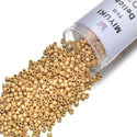 30g Miyuki Delica 11/0 Seed Beads, Transparent Matte 24Kt Gold Plated DB331
