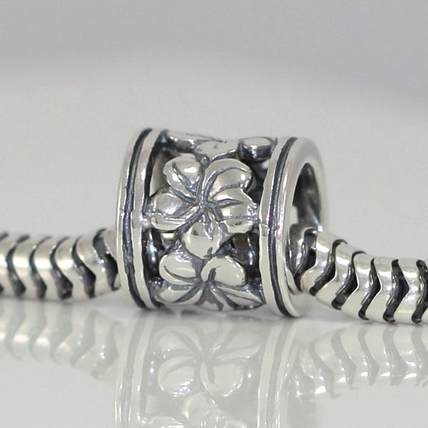 1pc Solid 925 Sterling Silver Flower Bead Charm, Compatible with Pandora All Other Charm Bracelet, EC132
