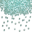 7.5g Miyuki Delica 11/0 Seed Beads, Silver-Lined Light Aqua Green DB626