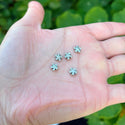 200pcs 5-Petal Flower 6.5mm Double Sided Small Spacer Beads, Antique Silver, Hole ID 1mm, MC-M5
