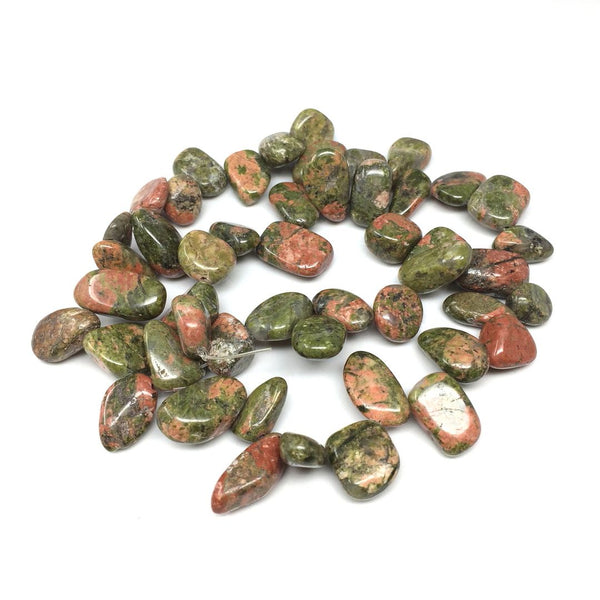 Natural Unakite Jasper Gemstone Petal Keishi Beads, Irregular, 10mm-20mm, Hole ID 1mm, 1 Strand/15 Inch, GZ6-36