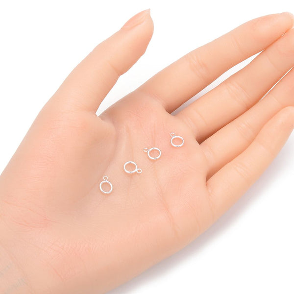 20pcs 925 Sterling Silver Closed Jump Ring OT Link Connectors, 1mm/18 Gauge Thick, Size Selections: 6mm/8mm