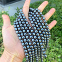Grade A Natural Black Hematite Gemstone Round Beads, 2 strands/200pcs Beads, 4mm/Small Tiny, Hole ID 1mm, GFC-A4