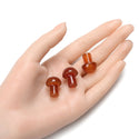 4pcs Natural Carnelian Agate Hand Carved Mushroom Gemstone, 20mm Loose Cut Stones, G3P-B5