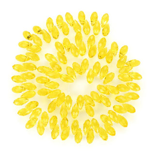 200pcs Creative Club Faceted Teardrop Briolette Crystal Glass Beads, Pendant Drop, Light Topaz Yellow, 12x6mm, Hole ID 1mm, CCT2-9