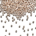 7.5g Miyuki Delica 11/0 Seed Beads, Opaque Galvanized Champagne DB433
