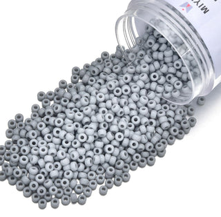 25g Miyuki Rocaille 15/0 Round Seed Beads Opaque Ghost Grey RR-498