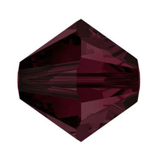 100pcs Preciosa Faceted Bicone Crystal Beads, Garnet (Dark Red), Size Selections: 3mm/4mm/6mm