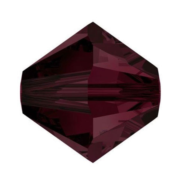 100pcs Preciosa Faceted Bicone Crystal Beads, Garnet (Dark Red), Size Selections: 3mm/4mm/6mm