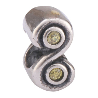 Real 925 Sterling Silver Charm, November Birthstone Bead, Cubic Zirconia CZ Yellow Topaz...