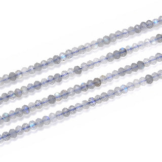 Natural Flashy Labradorite Gemstone Tiny Small Faceted Rondelle Beads, 3x2mm, Hole ID 0.65mm, 15 Inch/1 Strand, GK-A2