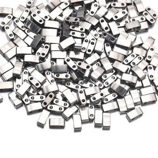 10g Miyuki Half Tila Seed Beads 5x2.3mm, Opaque Nickel-plated (HTL-190)