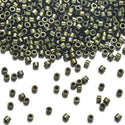 7.5g Miyuki Delica 11/0 Seed Beads, Opaque Metallic Olive DB11