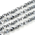 50pcs Creative Club Faceted Flat Oval Crystal Beads, Silver Shade, 16x12mm/Large, Hole ID 1.1mm, CCO-32