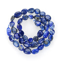 Natural Blue Lapis Lazuli Crystals Gemstone Oval Tumbled Pebble Beads, Irregular, 7mm to 12mm, Hole ID 1mm, 15 Inch/1 Strand, GZ12-40