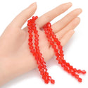200pcs Creative Club Faceted Bicone Crystal Glass Beads, Light Siam Red, 8mm (0.31 Inch), Hole ID 1.1mm, CCB806