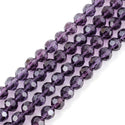 140pcs Creative Club Faceted Round Crystal Glass Beads, Amethyst, 8mm, Hole ID 1mm, CC2R827