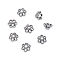 200pcs Textured Filigree Flower Bead Caps, 6mm Small Bead End Caps, Antique Silver, MC-AB18