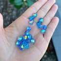 25pcs Adabele Austrian Faceted Round Crystal Beads #5000, Light Sapphire Blue AB, Size Selections: 6mm/8mm