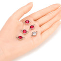 10pcs Grade A January Red Birthstone Links, Stainless Steel, Tarnish Resistant, 10mm, CCP36-1