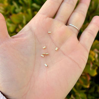 50pcs Real 1/20 14K Gold Filled Small Tiny Crimp Tubes, Hole ID 1.4mm, Size Selections: 2x2mm, 3x2mm