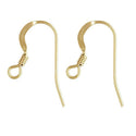20pcs 925 Sterling Silver Flat Fish Earring Hooks, Real 18K Yellow Gold Plated, 18mm, Wire Gauge Selections: 0.5mm/0.6mm/0.7mm/0.8mm/0.9mm