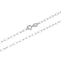1pc 925 Sterling Silver Diamond Cut Flat Cable Link Chain Necklace, Tarnish Resistant Rhodium Plated, 2.2mm, Length Selections: 18/20/22/24/26 inch
