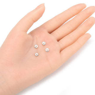 100pcs Grade A Rhinestone Rondelle Beads, Clear Rhinestone, Sterling Silver Plated Brass, Size Selections: 4mm/5mm/6mm/8mm/10mm/12mm