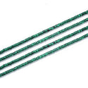 Lab Created Malachite Gemstone Heishi Tube Rondelle Beads, 4x2mm/Small, Hole ID 0.9mm, 14.5 Inch/1 Strand, GH-C34