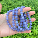1 Strand Stretch Natural Opague Tanzanite Quartz Beaded Gemstone Bracelet, 8mm Bead, Length Selections: 7 inch/7.5 inch/8 inch/8.5 inch