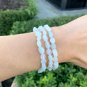1 Strand Stretch Natural White Moonstone Free Form Gemstone Bracelet, 5-8mm Small Beads, Length Selections: 7 inch/7.5 inch