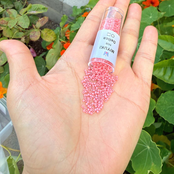 7.5g Miyuki Delica 11/0 Seed Beads, Duracoat Opaque Guava (Pink) DB2115