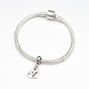 1pc Solid 925 Sterling Silver Best Mom Charm Heart Bead Charm, Compatible with Pandora All Other Charm Bracelet, EC343